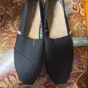 TOMS Black Slip-On Shoes